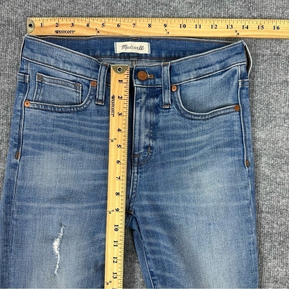 Madewell 9" High Rise Skinny Jeans Sz 26 In Destructed Hem Edition - Picture 9 of 17